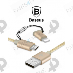 Chargeurs et câbles-Câble Baseus "Luxe" 2 en 1 micro USB/lightning (1m)-