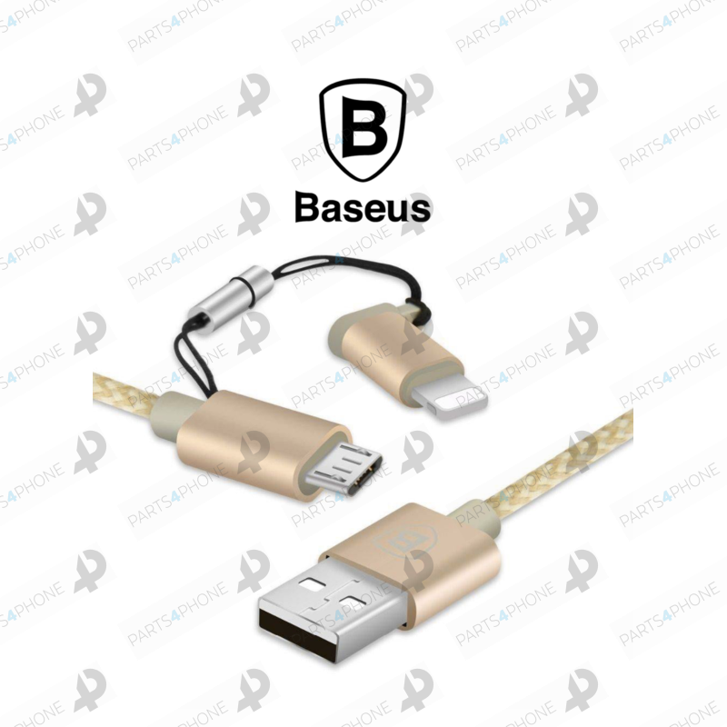 Chargeurs et câbles-Cavo Baseus "Luxe" 2 in 1 micro USB/lightning (1m)-