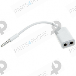 Chargeurs et câbles-Câble audio blanc jack mini (mâle) 3.5 mm en deux (splitter) mini jack (femelle) 3.5 mm-